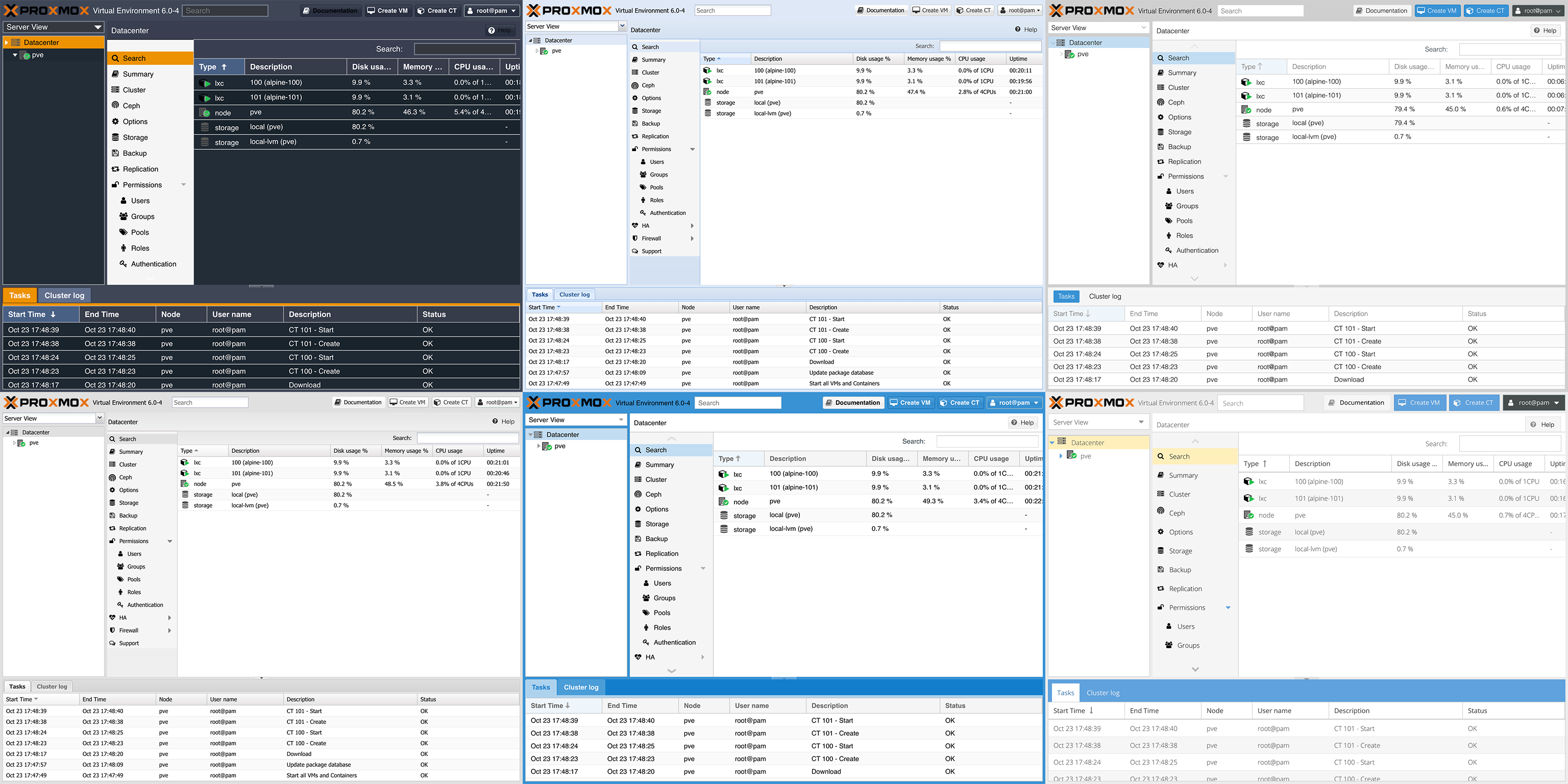 Proxmox VE 6.0 Themes